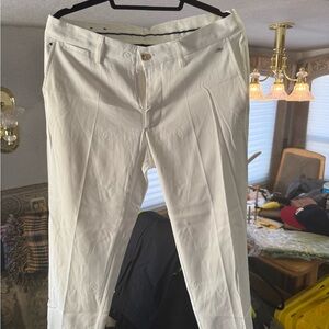 J.Lindeberg Men's White Golf/Dress Pants